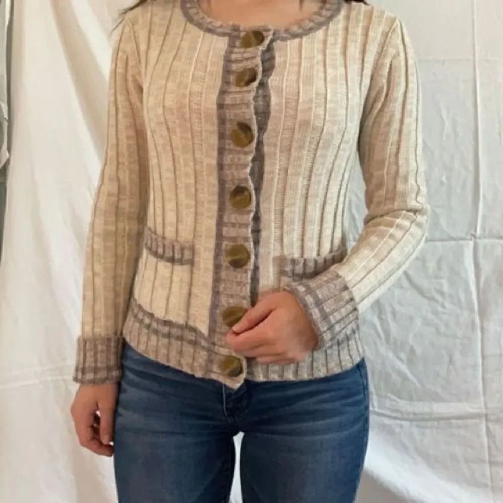 Free people chunky large button cardigan angora/wool blend